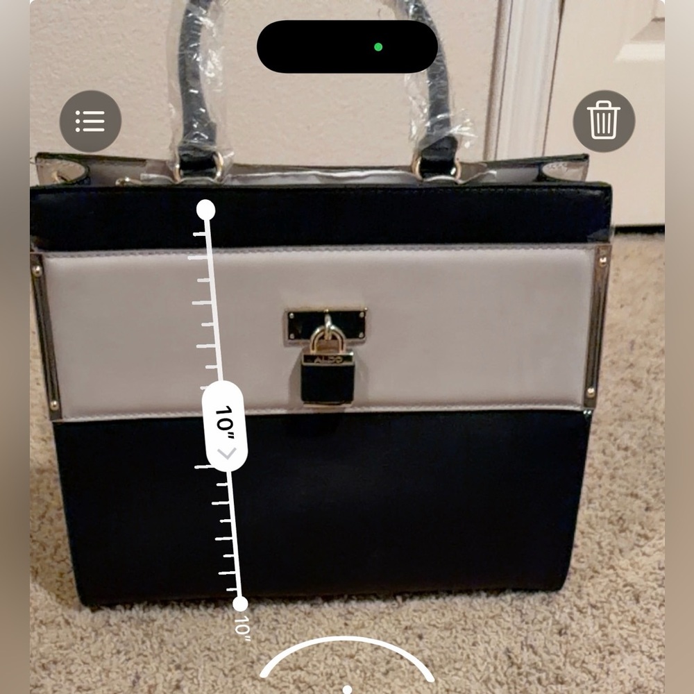 Aldo Black and White Satchel - Picture 14 of 16